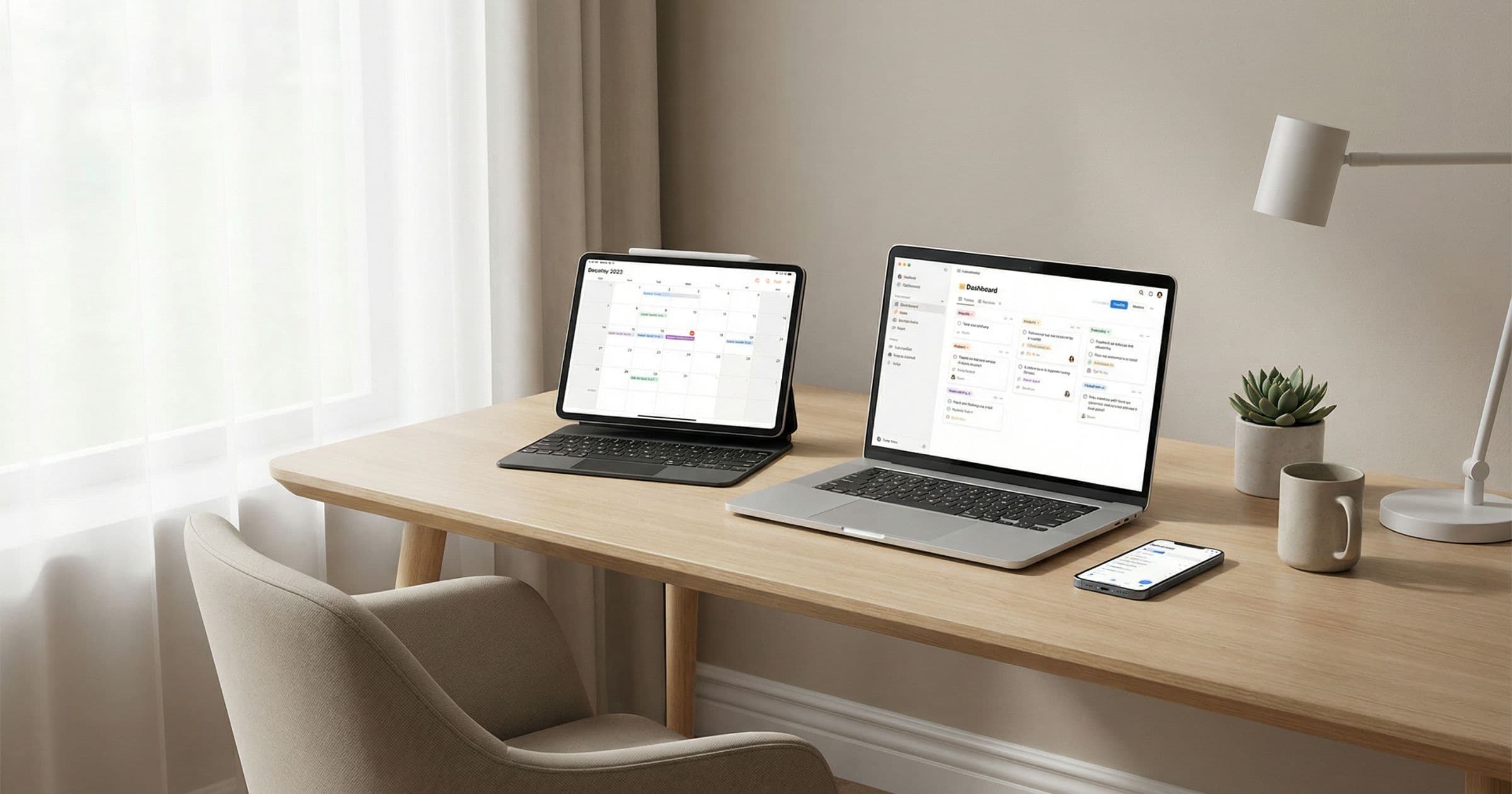 Modern workspace showing how people use technology to work smarter and stay productive
